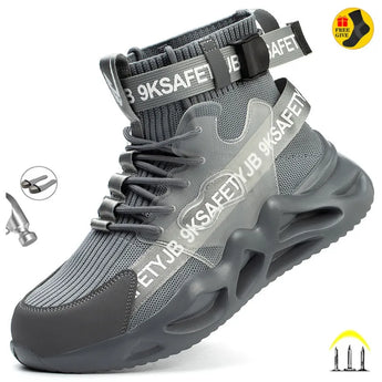 Man Safety Shoes Puncture-Proof Work Sneakers Lightweight Work Shoes Men Steel Toe Shoes Safety Boots Indestructible Shoes