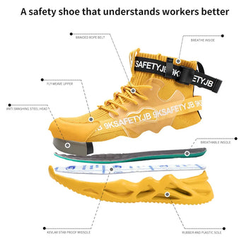 Man Safety Shoes Puncture-Proof Work Sneakers Lightweight Work Shoes Men Steel Toe Shoes Safety Boots Indestructible Shoes