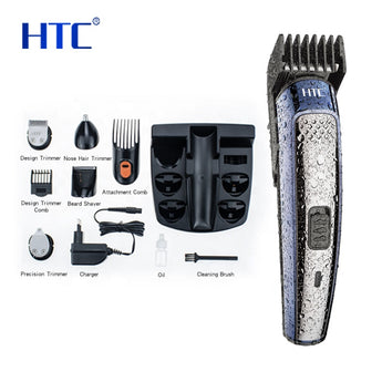 Juego de peluquería profesional HTC AT-1207 para el cuidado del hogar, las mejores máquinas de cortar y recortar para caballeros