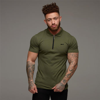 2019 verano nuevos hombres Polo camisa hombres moda y deportes sólido hombre Joggers entrenamiento Camisas manga corta transpirable cómodo clothi