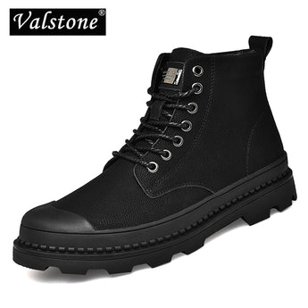 Botas retro Valstone para hombre, botas de trabajo de protección de punta de cuero, zapatillas de deporte de cuero, zapatos de invierno y primavera tema Opción