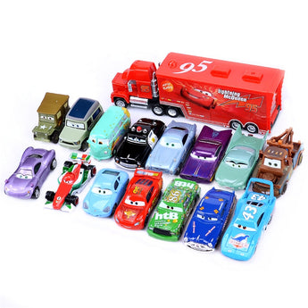 Disney Pixar Cars 3-speletjies Lightning Mcqueen Mack Uncle Truck Rescue Collection 1:55 Diecast vir niños regalo