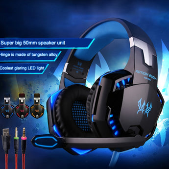 ELKE G2000 Stereo Bass Surround Gaming Headset vir PS4 Nuwe Xbox One PC met Mic KOTION ELK 