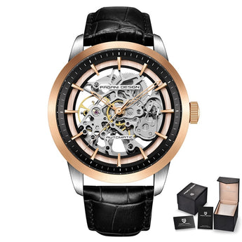 Pagani Design Luxury Automatic Mechanical Watch Stainless Steel Waterproof Leather Strap