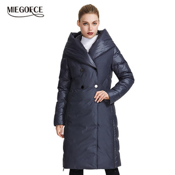 winter jacket for women Coat Unusual design stitched two-material Parkas for MIEGOFCE 2019