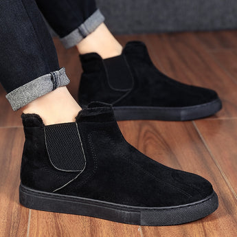 2019 New British Style Ankle Men Boots Winter Suede Leather Chelsea Boots Shoes Men Rubber Sole Casual Men Shoes HX-029