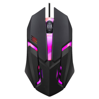 S1 USB Wired Gaming Mouse 7 Colors LED Backlight Ergonomics Gamer Mouse Flank Cable Optical Mice For Laptop Mice PC Desktop