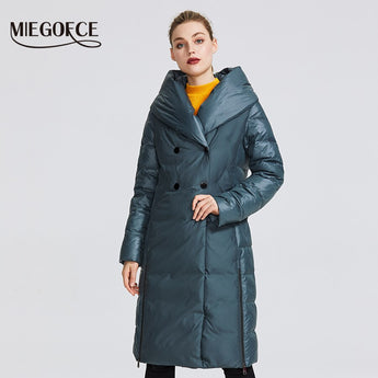 winter jacket for women Coat Unusual design stitched two-material Parkas for MIEGOFCE 2019