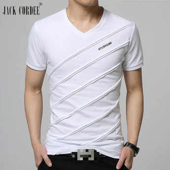 new men's t-shirt short sleeve t-shirt tight cotton v-neck t-shirts JACK CORDEE 2019