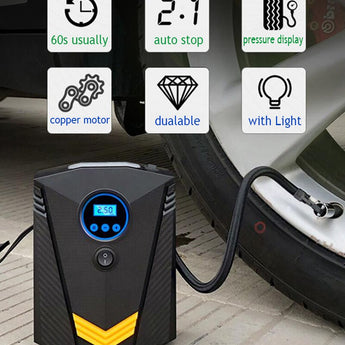 EAFC Car Portable Air Compressor Pump 150 PSI Digital Tire Inflator DC 12 Volt Auto Aire Pump for Car Motorcycle LED Light