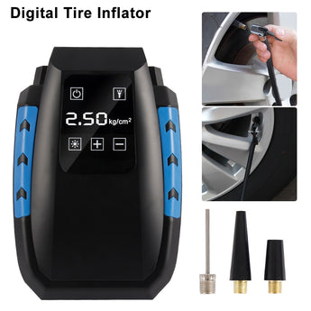 Car Digital Tire Inflator DC 12 Volt Portable Air Compressor Pump Automatic 150 PSI for Motorcycle LED Light