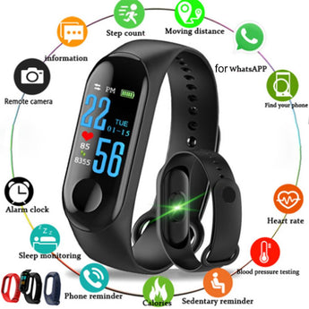 New Sports Blood Pressure Heart Rate Smart Watch Bracelet Wristband Fitness Tracker