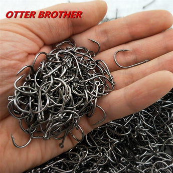 High Carbon Steel Fish Hook Barbed 30PCS 3#-12# Series In Fly Fishhooks Worm Pond Fishing Bait Holder Jig Hole Accessories Pesca