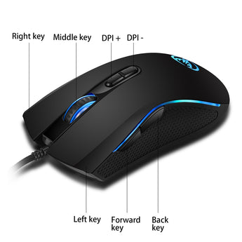 Mouse 7 buttons Colors LED Optical USB Wired Gaming Computer Gaming Hxsj A869 3200 DPI