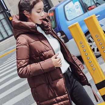 New Light Warm Thin Hooded Plus Size Long Down Women Winter Coat Jacket 2018 Clothing for Mujer Overcoat Slim Solid Jacket