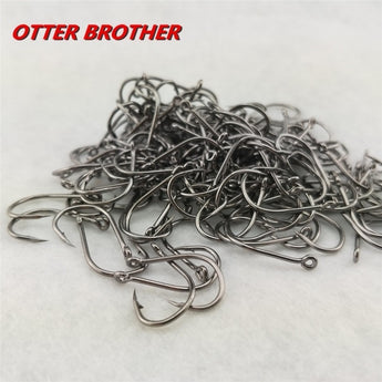 High Carbon Steel Fish Hook Barbed 30PCS 3#-12# Series In Fly Fishhooks Worm Pond Fishing Bait Holder Jig Hole Accessories Pesca