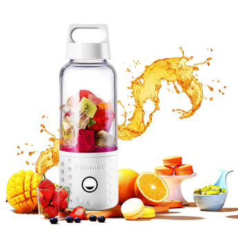 Portable Blender, Smoothie Blender USB Juicer Cup, 17oz Fruit Mixing Machine with 4000mAh Rechargeable Batteries, Detachable C