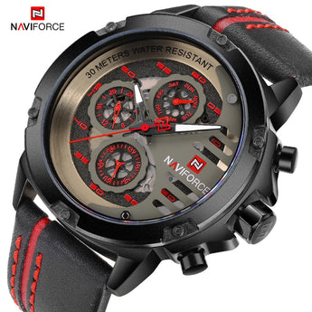 NAVIFORCE Men's Luxury Top Brand Fashion Analog Quartz Wrist Watch Leather Sports Watches Men Waterproof Clock Relogio Masculino