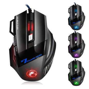 Professional gaming mouse with cable 7 buttons 5500 DPI LED Optical USB for computer X7 Silent