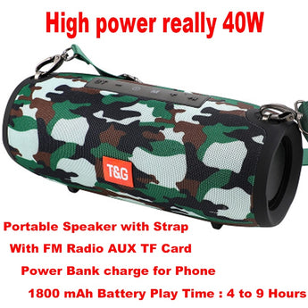 Really 40W Bluetooth Speaker Portable Column Music Player Sound System Boom Box with FM Radio Aux TF Subwoofer Dolube TG 125