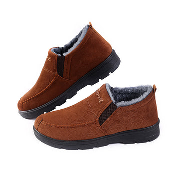 Men's high-top cotton shoes Faux Suede mens boots Ankle winter boots Round Toe man shoes