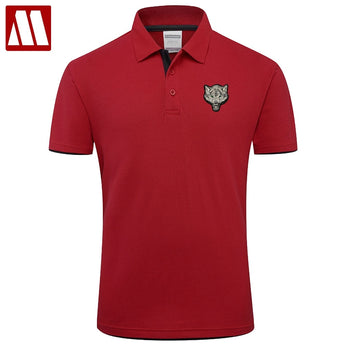 Men's Polo Wolf Business & Fashion Solid short sleeve Breathable polo shirts Casual tops MYBSH Brand Clothing 2019