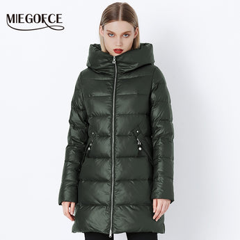 MIEGOFCE 2019 Winter Coat Women's Parka With a Hood Jackets And Parka Women's Military Coat Hat New Winter Fashion Coat Jacket