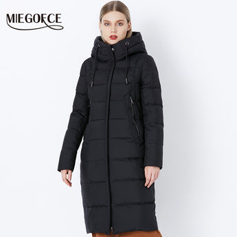 Winter coat with hood Bio Fluff for women Parka Jacket with warm and European style