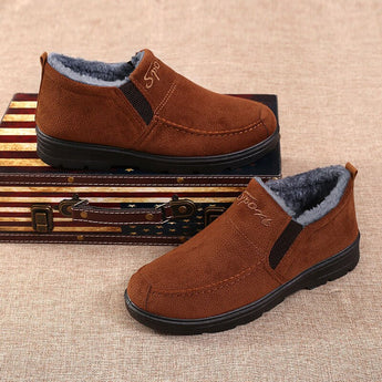 Men's high-top cotton shoes Faux Suede mens boots Ankle winter boots Round Toe man shoes