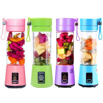 380ml USB Rechargeable Blender Mixer, 6 Blade Juicer, Bottle, Juice, Citrus, Lemon, Vegetable Fruit Smoothies