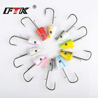 2pcs 8.5g 21g 36g Jig Lead Head Soft Lure Hook Fishing Tackle Sea Bass 3D Eye Lead Jig Head Jigging Silicone Bait Soft Worm Hook