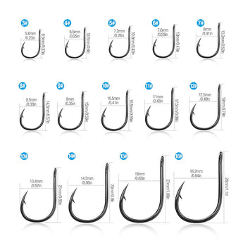 DONQL 300pcs/Box High Carbon Steel Fishing hooks Mixed Size Barbed jig hook Carp Fishing Jig Head for Fly fishing Accessories