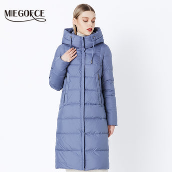 Winter coat with hood Bio Fluff for women Parka Jacket with warm and European style