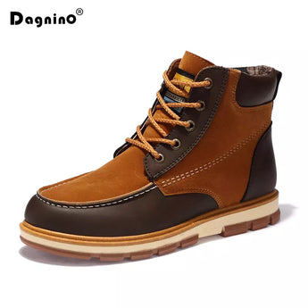 Faux Suede Leather Men Breathable Work Boots Spring Autumn Man Casual Shoes Ankle Martin Boot Men's Moccasins Plus Size 39-46