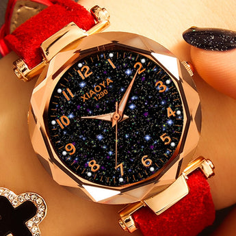 Fashion Watches Best Sell Star Sky Dial  Luxury Rose Gold Women's Bracelet Quartz Wrist