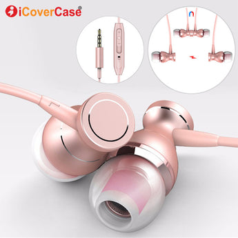 In-Ear Bass Earpiece For Samsung Galaxy A5 2017 A3 2017 A7 2016 A8 2018 Case Earphone With Mic Fone De Ouvido Auscultadores Para