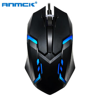 Anmck Wired Gaming Mouse For Computer USB Gamer Mice RGB Light 1600 DPI Professional Wired Game Mause For Laptop Notebook