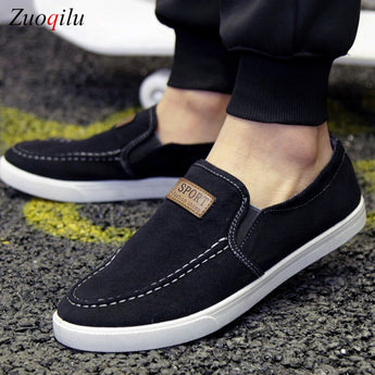 Mans Denim Slip-On Loafers Seil Sagte Breathable Flats Skoene 