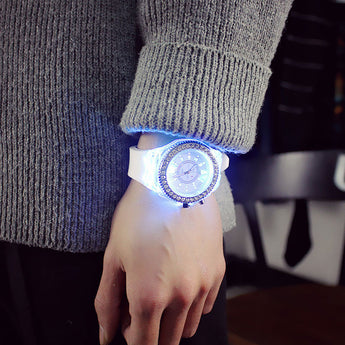 gelei Flash Luminous Watch Persoonlikheidstendense studente liefhebbers jellies vrou mans horlosies 7 kleur lig Polshorlosie 