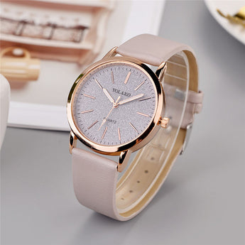 Top Brand High Quality Fashion Womens Ladies Simple Watches Geneva Faux Leather Analog Quartz Wrist Watch clock saat Gift