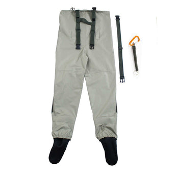 Outdoor Fly Fishing Stocking Foot ,waterproof and breathable chest waders with one buckle accidently rope kits