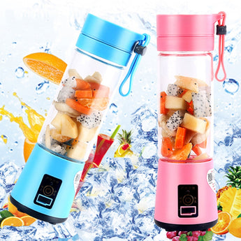 380ml USB Rechargeable Blender Mixer, 6 Blade Juicer, Bottle, Juice, Citrus, Lemon, Vegetable Fruit Smoothies