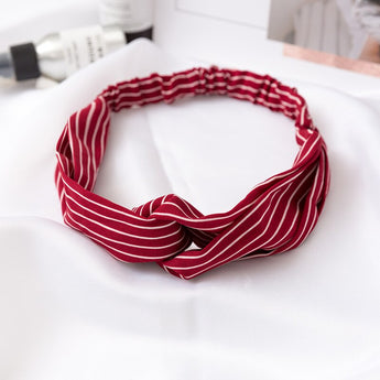 Women Headband Vintage Cross Knot Elastic Hair Bands Soft Solid Girls Hairband Hair Accessories