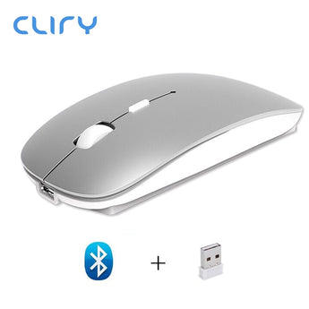 Cliry Bluetooth 4.0 + Wireless Dual Mode 2 In 1 Herlaaibare Muis 1600 DPI Ultradun Ergonomiese Draagbare Optiese Muise vir Mac 