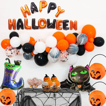 Home Decor Halloween Pumpkin Paper Balloons Paper Garland Bat Cake Toppers Fireplace Scarf Halloween Party Supplies 2,019