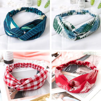 Women  Headband Vintage Cross Knot Elastic Hair Bands Soft Solid Girls Hairband Hair Accessories