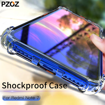 PZOZ For Xiaomi Redmi Note 7 Case Cover Silicone Shockproof Redmi 7 Note 7 Pro Transparent Clear Protective Xiomi note7 case 6.3