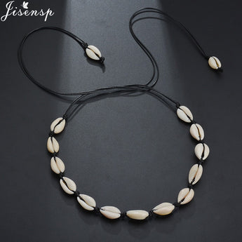 Jisensp Natuurlike Somer Strand Shell Choker Halssnoer Eenvoudige Boheemse Seeskil Ketting Juweliersware vir Vroue Meisies Verjaarsdaggeskenk 