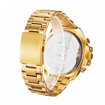 Cagarny-Reloj militar de cuarzo para hombre, cronógrafo de acero inoxidable con pulsera, diseño de lujo