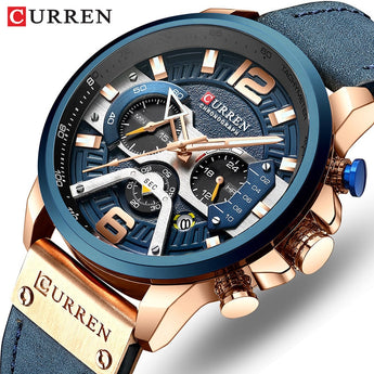 Reloj de hombre Curren con correa de cuero y acero inoxidable